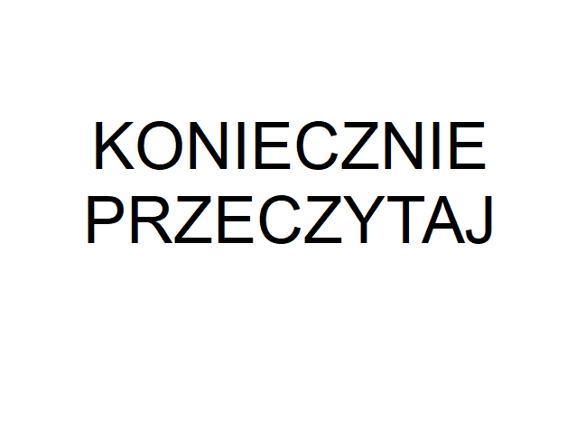 WAŻNA INFORMACJA